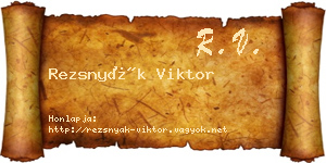 Rezsnyák Viktor névjegykártya